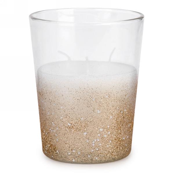 5" Gold Glitter Glass Scented Candle