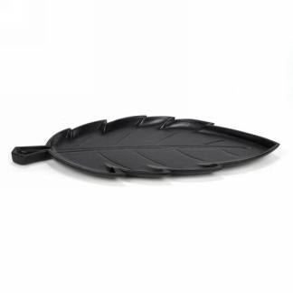 Small Black Leaf Platter Decor