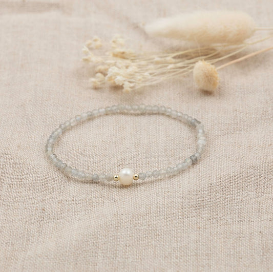 Glee Bracelet Lacey Gold Labradorite Pearl