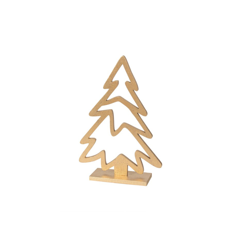 Gold Christmas Tree Wood 9"