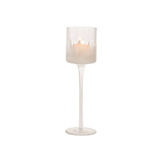 TLite Glass Candle Holder with Clear Beaded Stem
