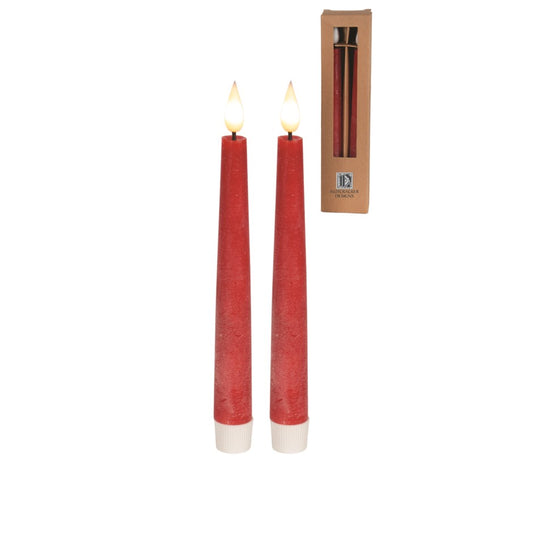 LED Taper Candle 8" Red