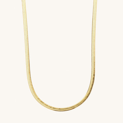 Nikki Smith Waterproof Herringbone Necklace Gold