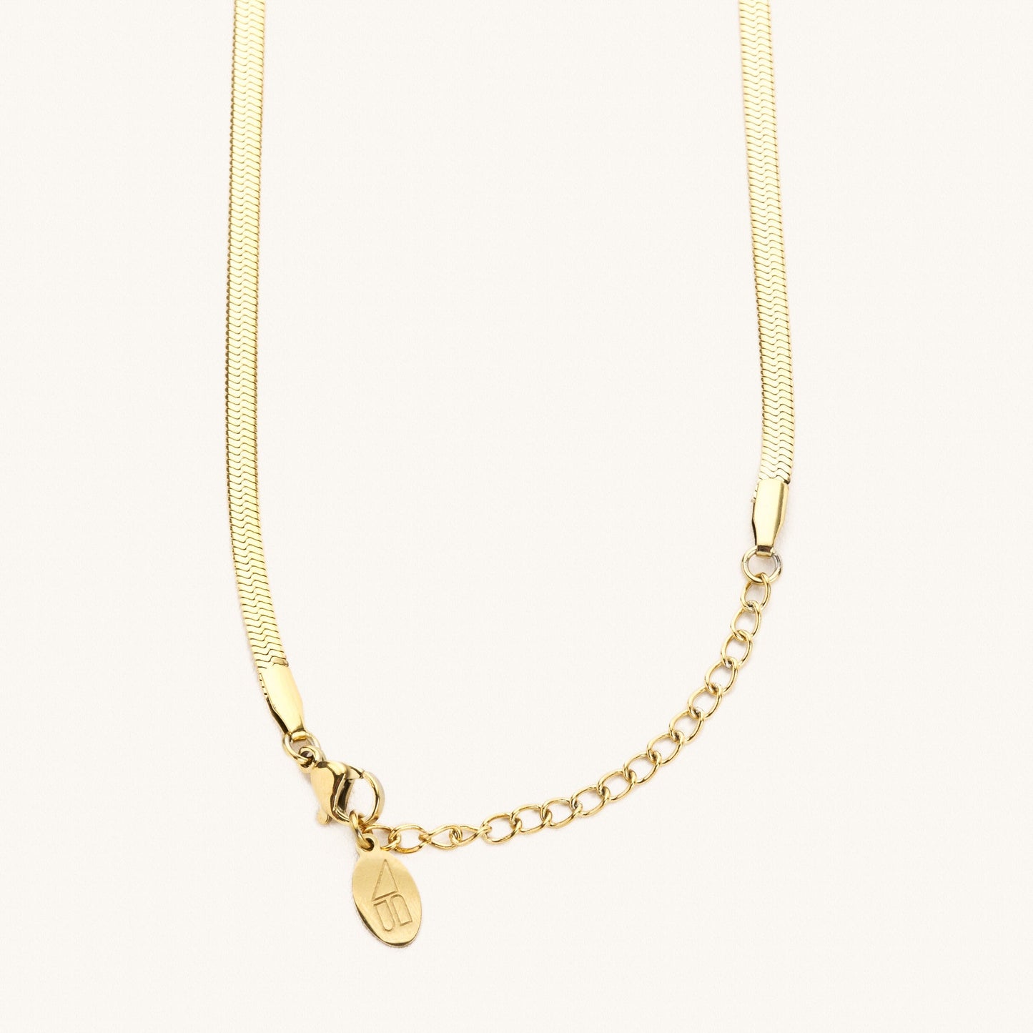 Nikki Smith Waterproof Herringbone Necklace Gold