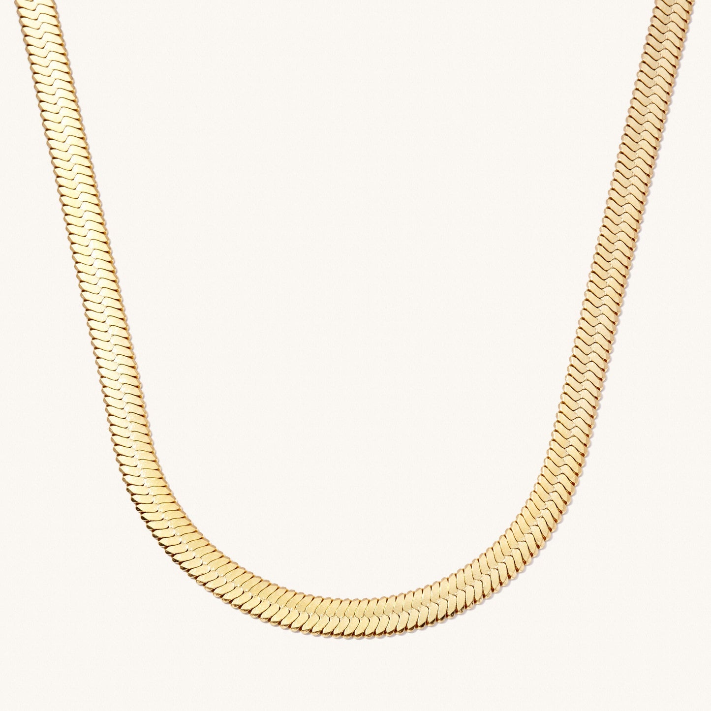 Nikki Smith Waterproof Herringbone Necklace Gold