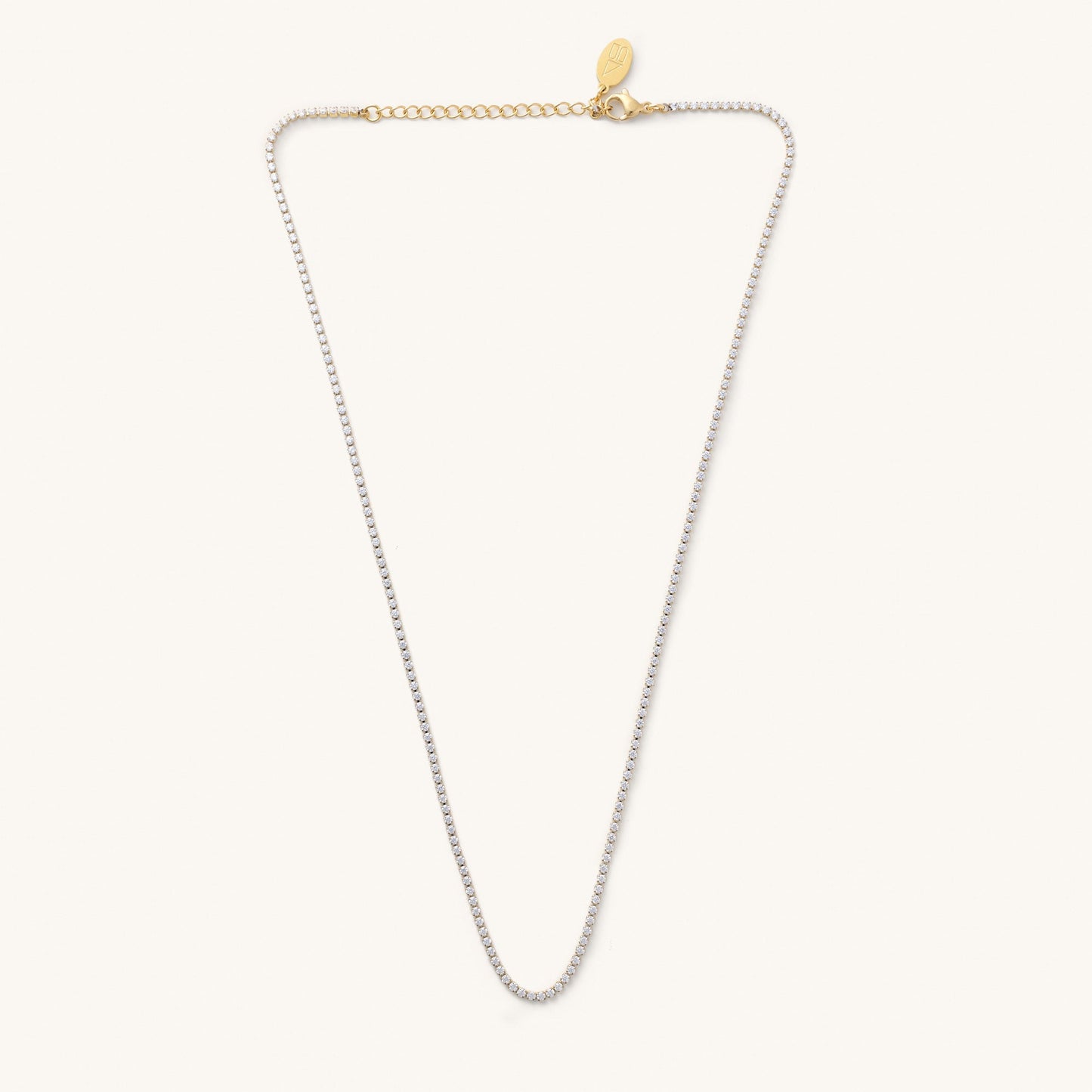 Nikki Smith Waterproof Micro Tennis Necklace Gold