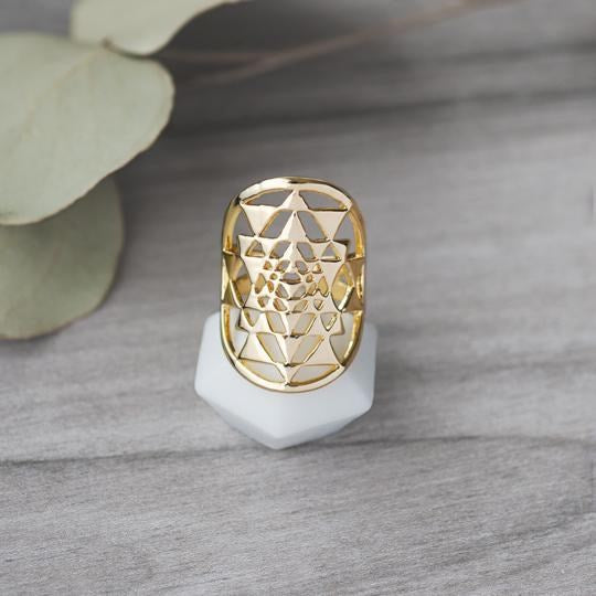 Wild Abandon Ring Sacred Geometry Silver