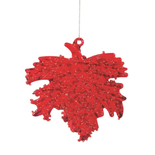 Ornament Maple Leaf Red 4"