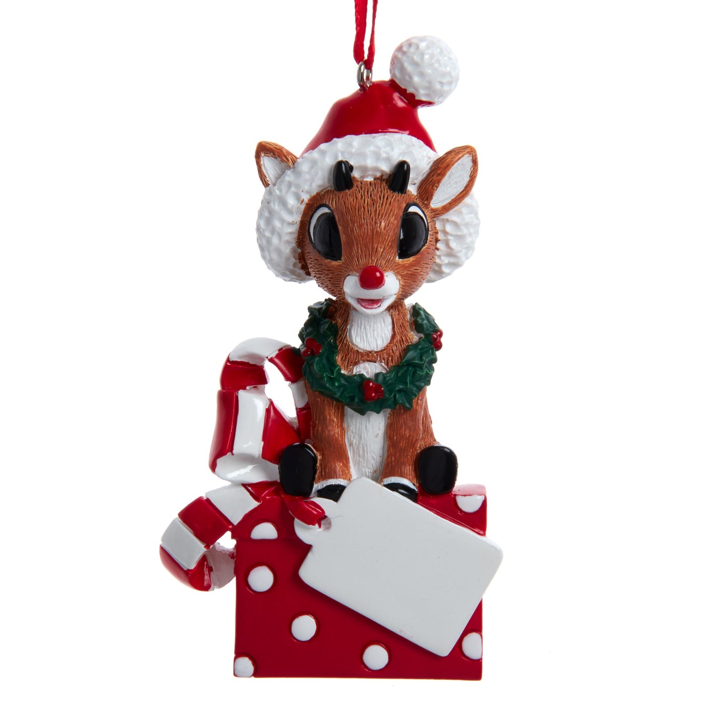 Ornament Personalise Rudolph on Xmas Box 3.5"