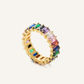 Nikki Smith Waterproof Ring Rainbow Gold