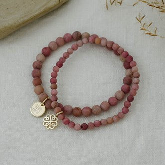 Glee Bracelet Stackem Up Gold/Pink Rhodonite