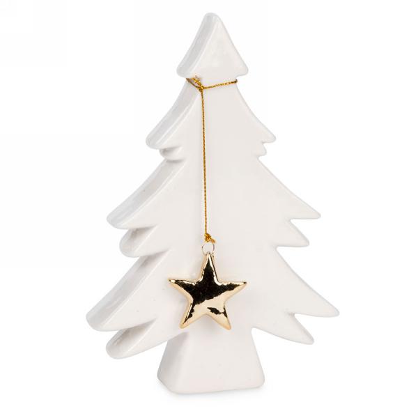 Ceramic Tree Decor with Gold Star