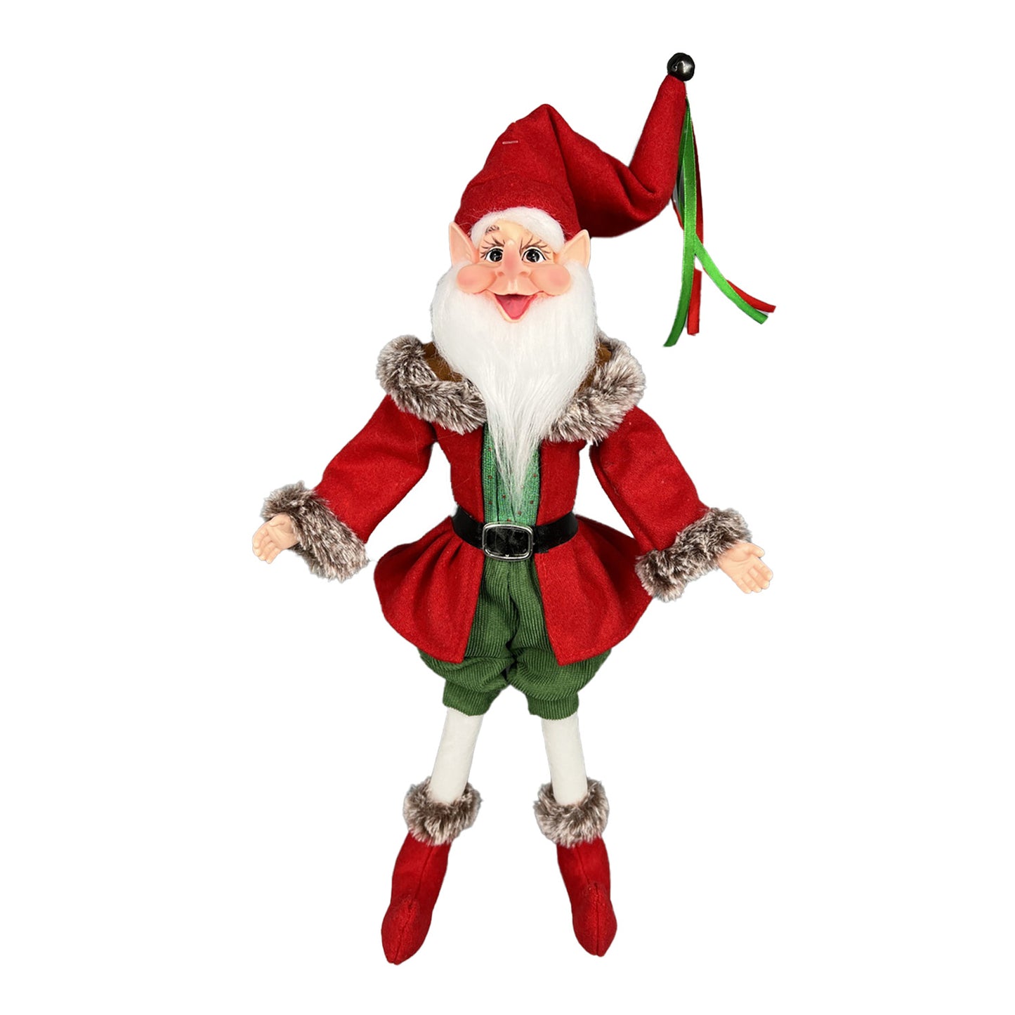 Posable Elf Red/Green/Brown 18"