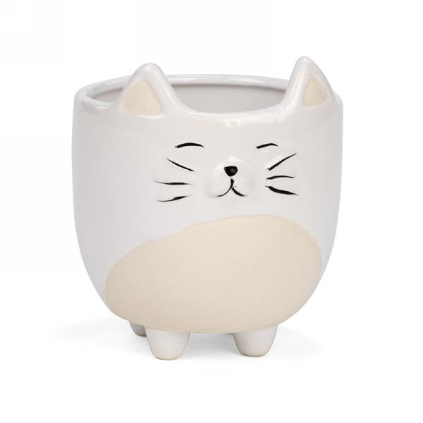 2 Tone Cat Ceramic Pot