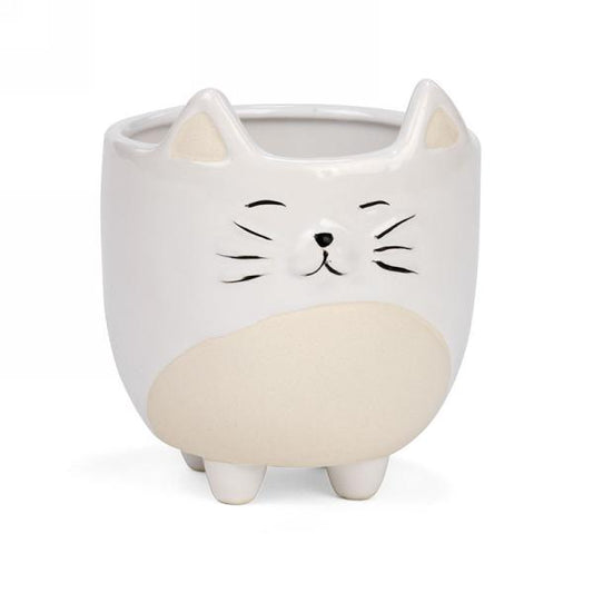 2 Tone Cat Ceramic Pot