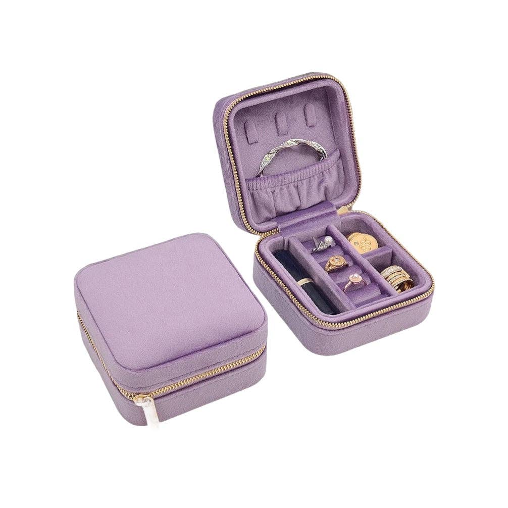 Velvet Jewelry Boxes - Square: Beige