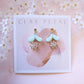Clay Petal The Tara - Mint Green Sparkly Floral Clay Earrings