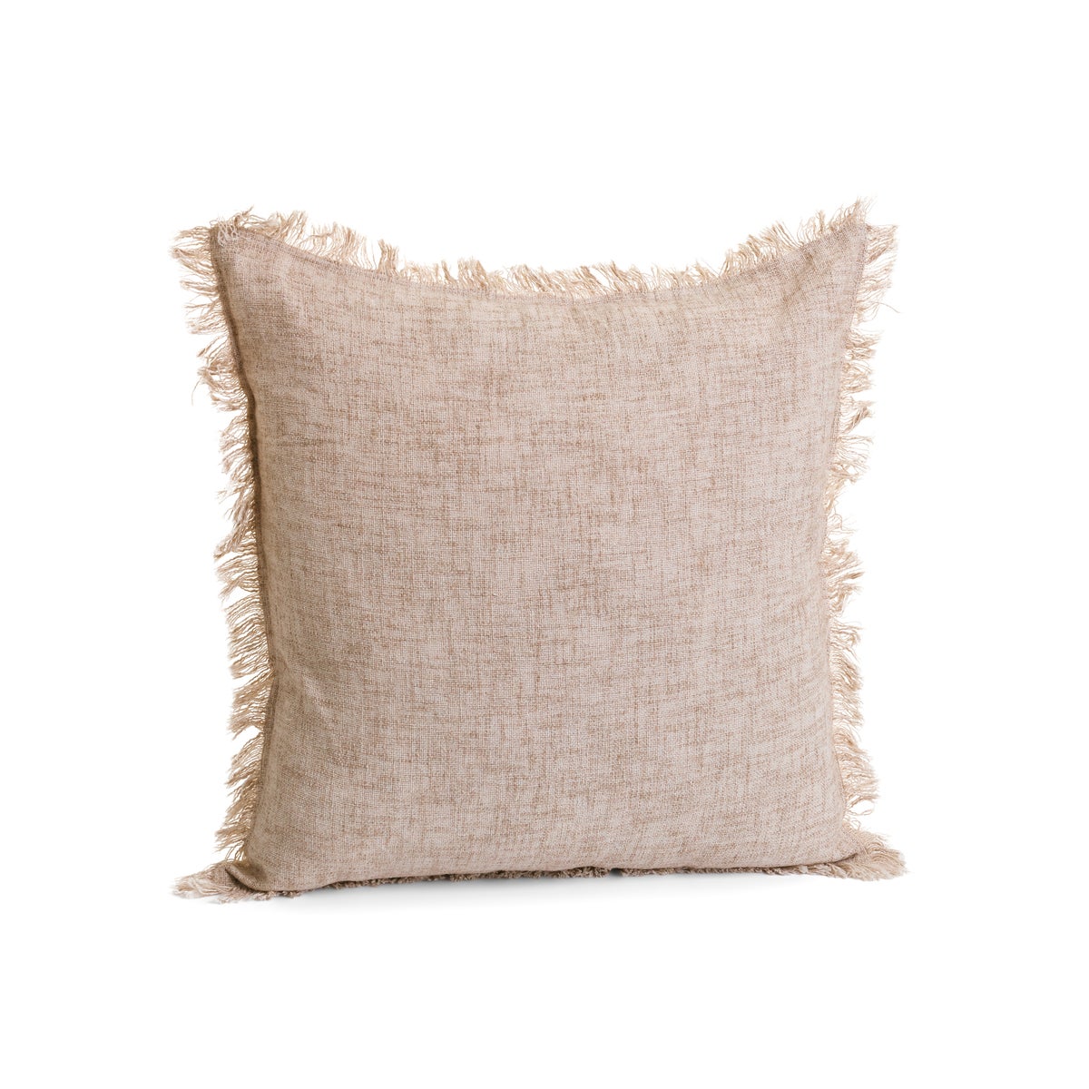 Milan Pillow Linen Cotton with Fringe Nat 24x24