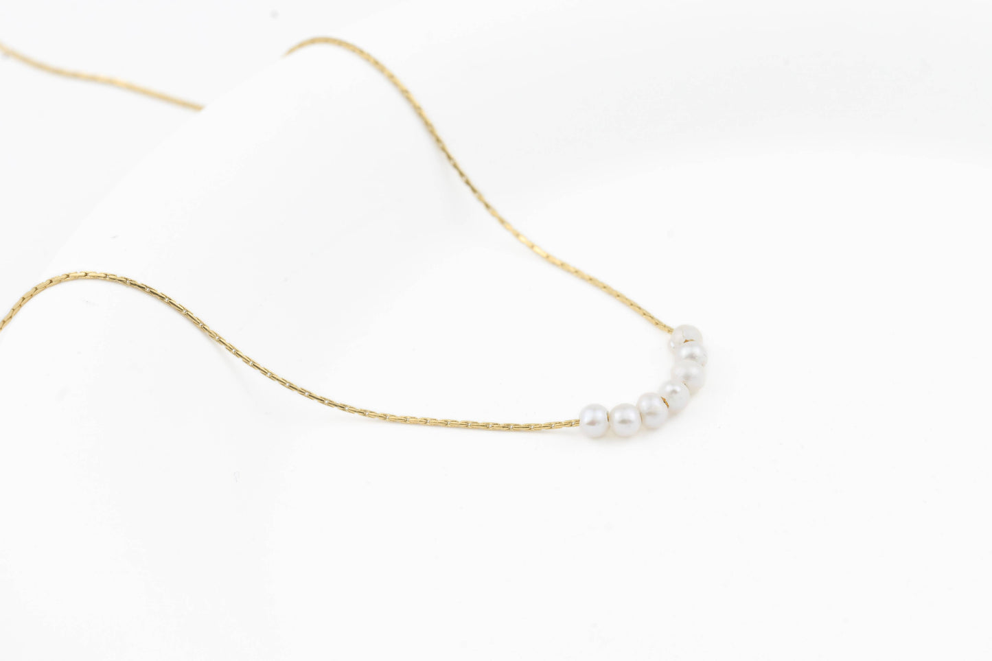 Blueyejewelry Waterproof Necklace Gold Pearl Chains