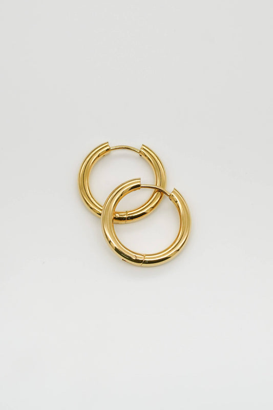 Brenda Grands Waterproof Earrings Gold Hoops