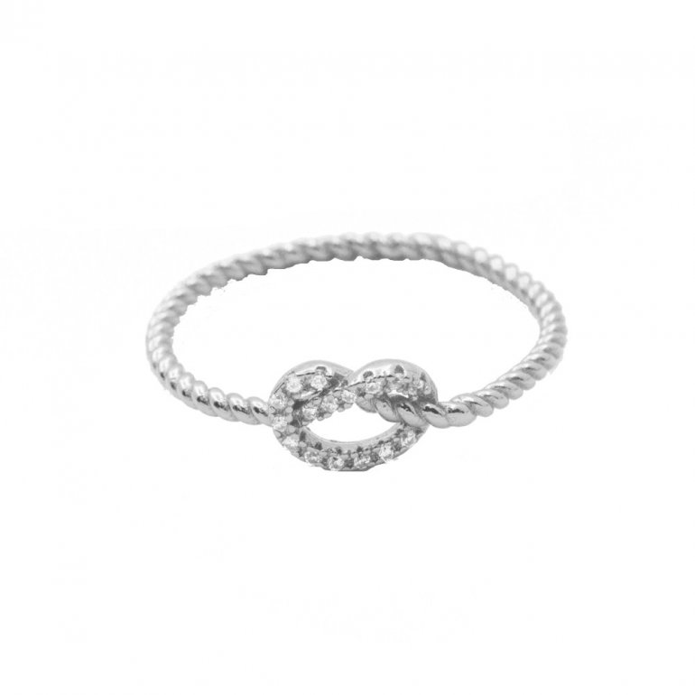 HOJ Cubic Zirconia Knotted Ring