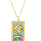 HoopLa Style Necklace Gold Tarot Card Sun