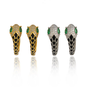 Anuja Emerald Serpent Earring Gold