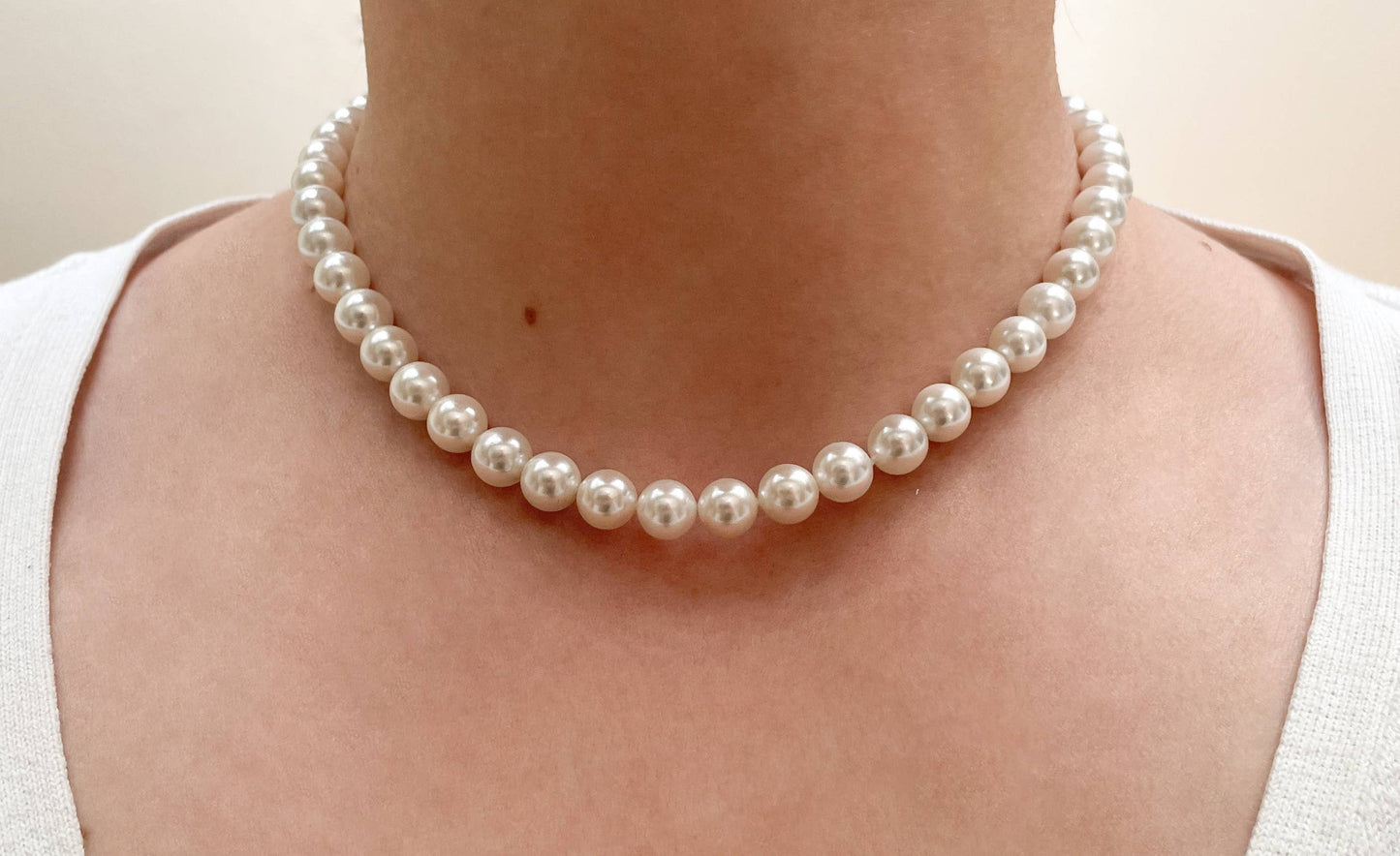 Blueyejewelry Necklace Pearl Silver