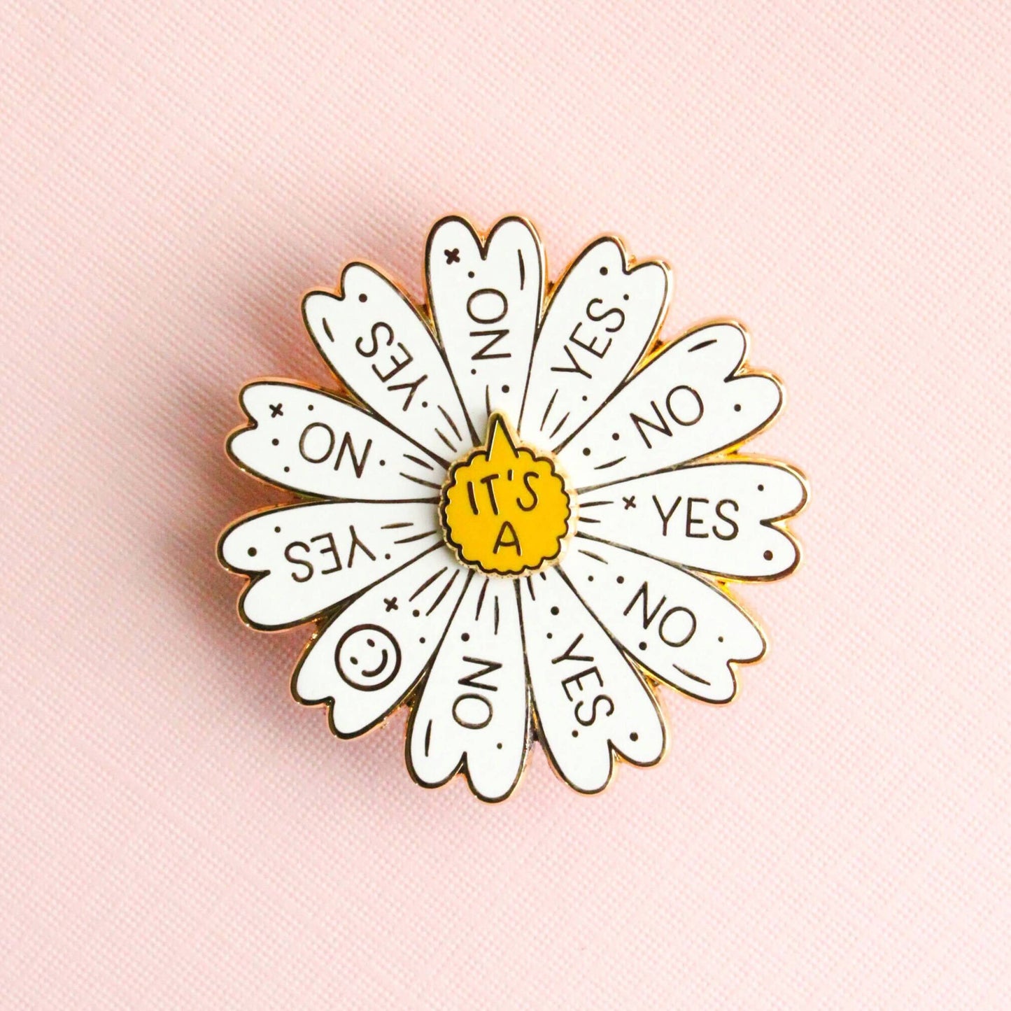 Enamel Pin, Interactive Pin, Spinning Pin Daisy