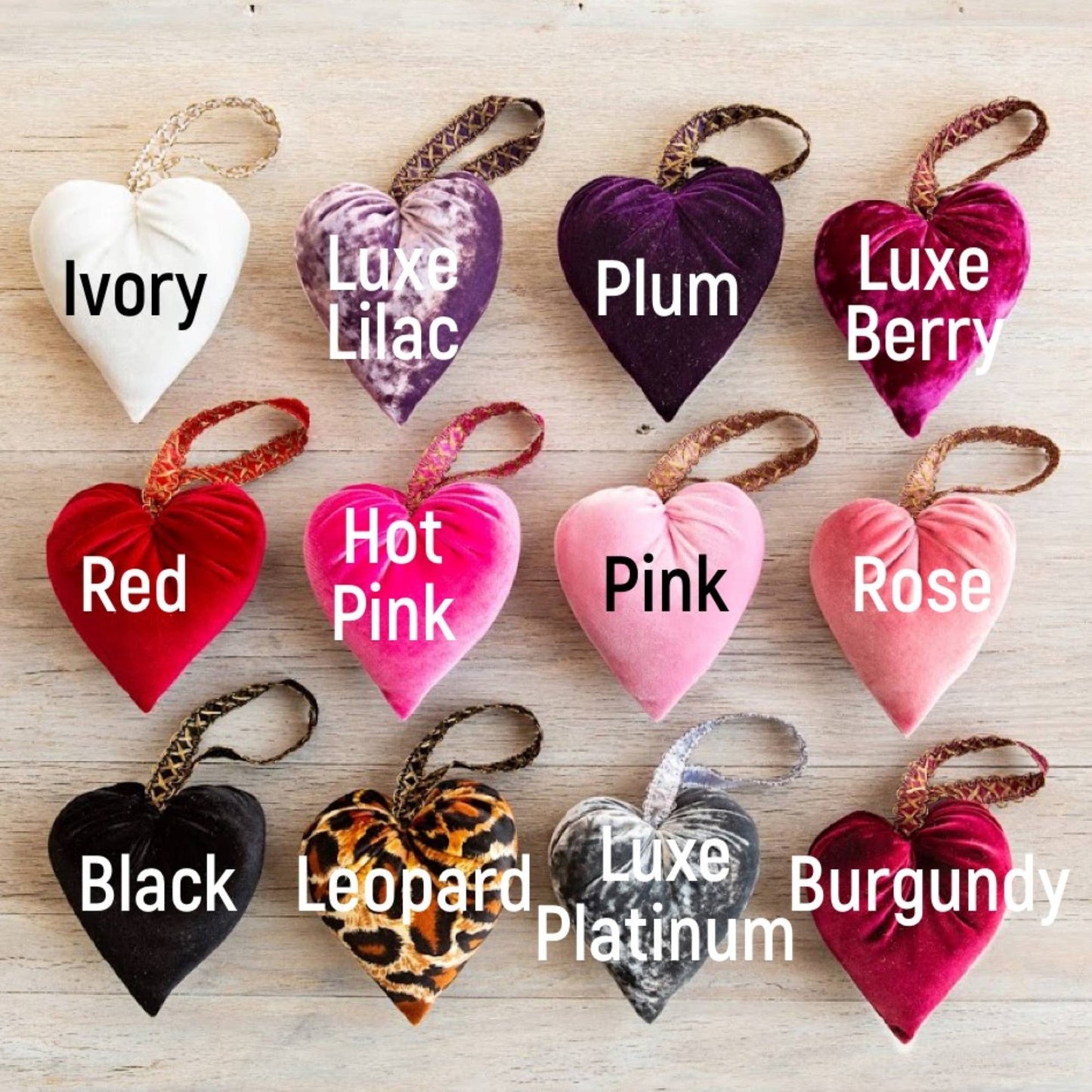 Handmade Velvet Hearts: Pink