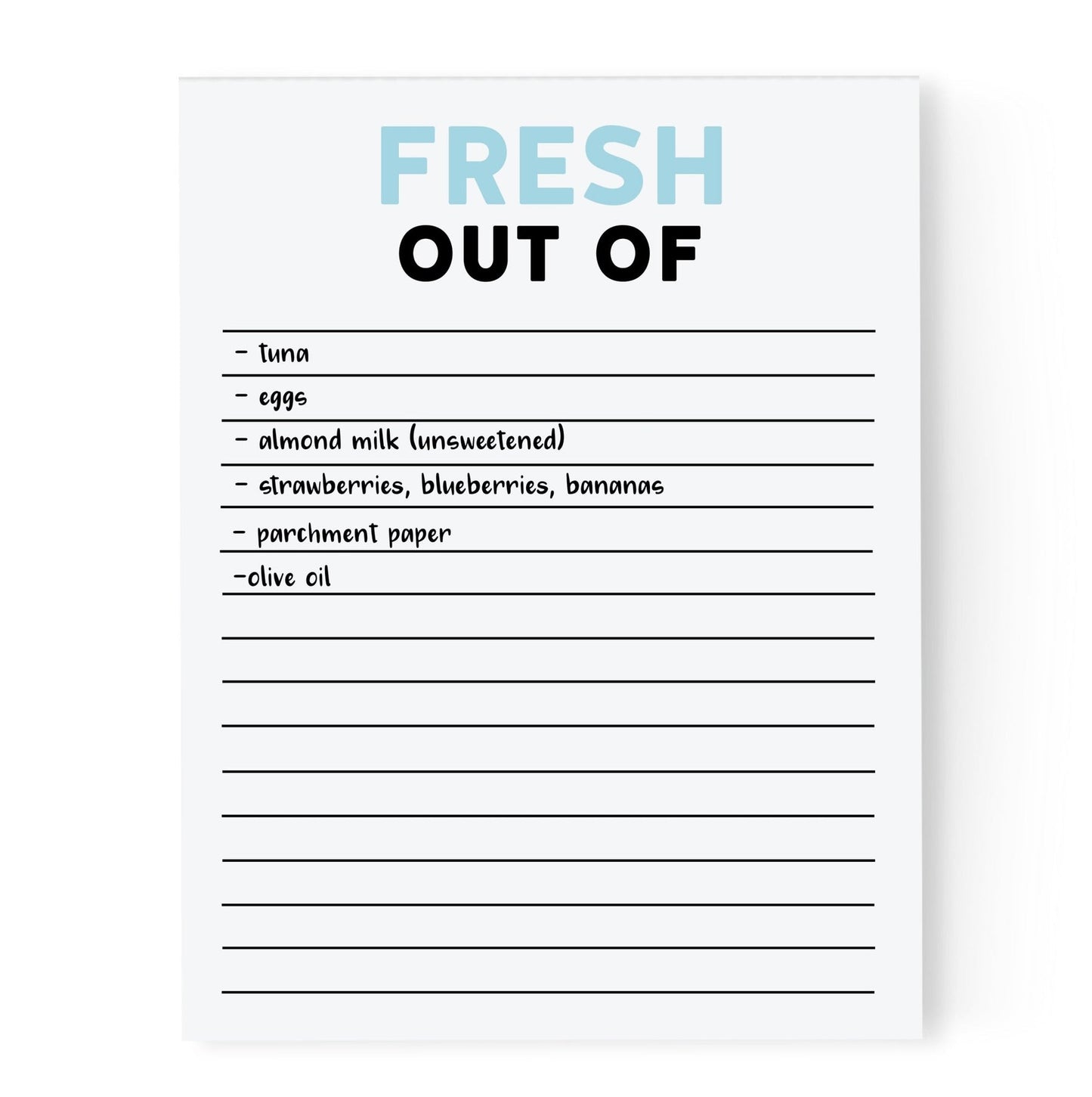 PBH Notepad Fresh Out of Grocery List