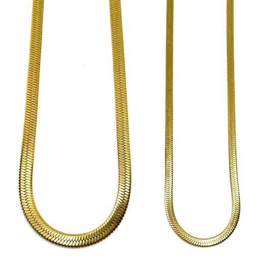 Nikki Smith Waterproof Herringbone Necklace Gold