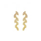 HOJE CZ Stones Leaf Ear Climber Earring Gold Vermeil