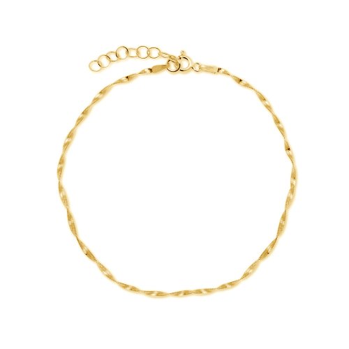 HOJA Fancy Twisted Magic Anklet 1.7mm Gold Vermeil