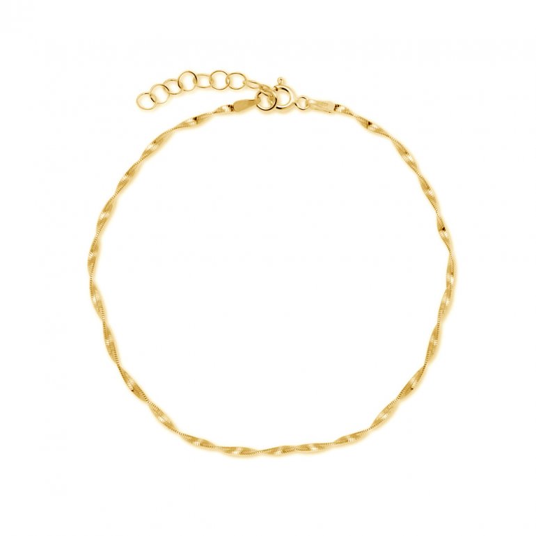HOJA Fancy Twisted Magic Anklet 1.7mm Gold Vermeil