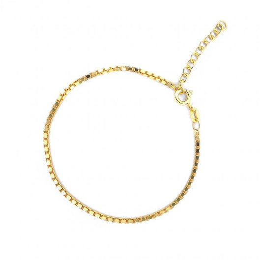 HOJ  Gold Vermeil 2mm Venetian Box Bracelet