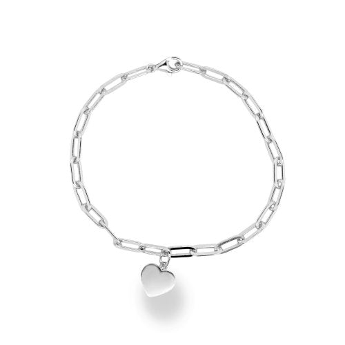 HOJB Anchor Chain with Heart Charm Silver