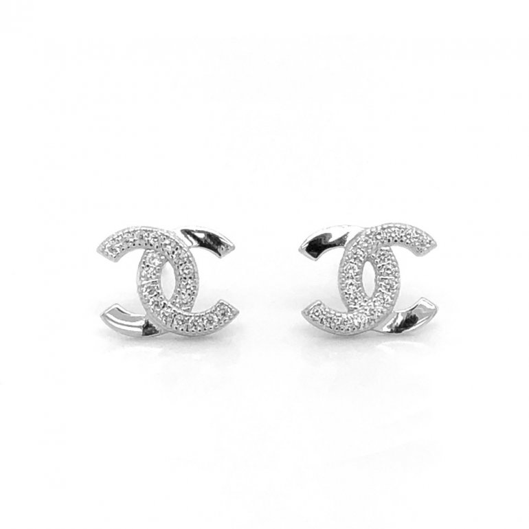 HOJ Silver Chanel Inspired Earrings