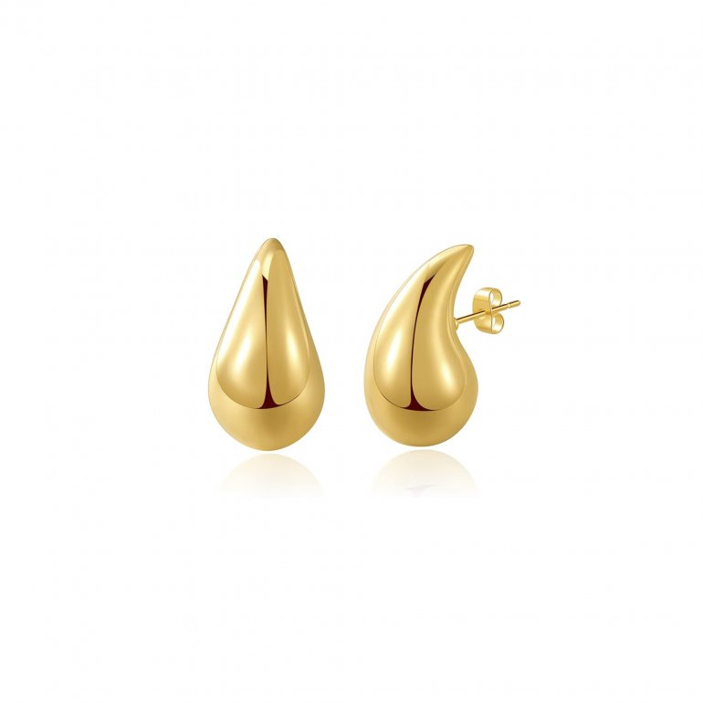 HOJ Gold Vermeil Chunky Tear Drop Stud Earrings