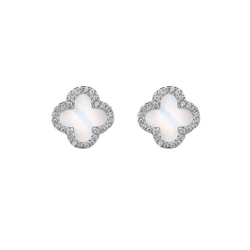 HOJ Silver Earrings Van Cleef Mother of Pearl