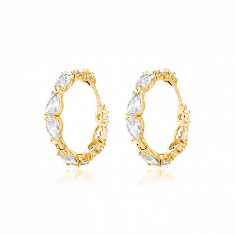 HOJ Gold Vermeil Fancy CZ Hoops