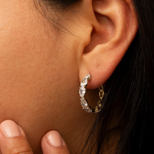 HOJ Gold Vermeil Fancy CZ Hoops