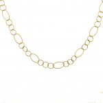 HOJN Italian Diamond Cut Oval Link Chain 6.5mm, 30"length Gold Vermeil