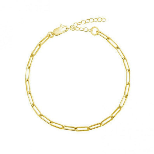 HOJA Paperclip Link Chain Anklet Gold Vermeil