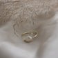 HOJ Gold Vermeil Ring Pearl and CZ Cuff  Size 6