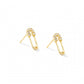 HOJE Mini CZ Safety Pin Studs Gold Vermeil