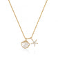 HOJN Mother of Pearl Seashell & CZ Starfish Gold on Silver