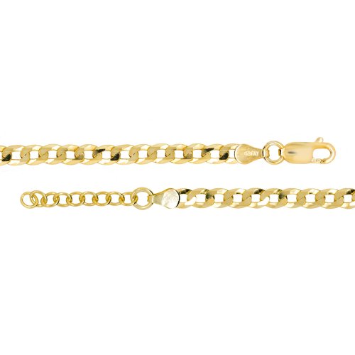 HOJA Flat Curb 100 Anklet 4.2mm Gold Vermeil