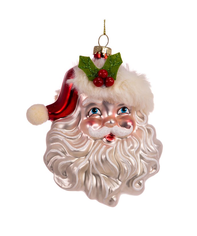Ornament Classical Glass Santa Head