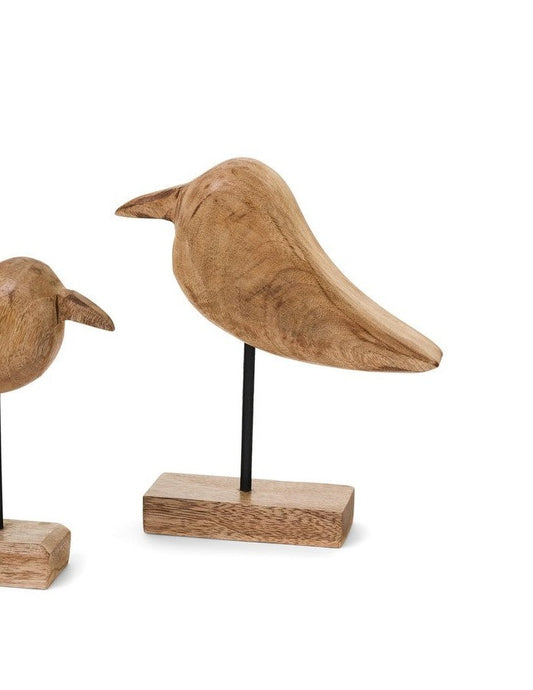 Deco Bird Wood Natural 6x7